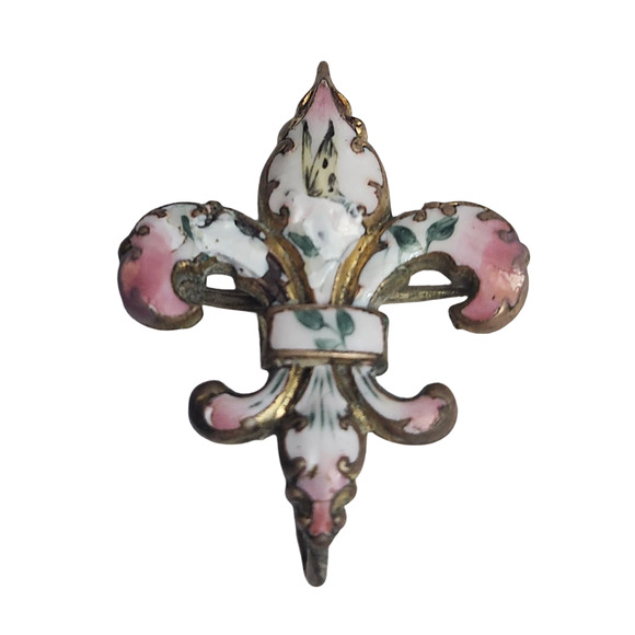 Antique Jewelry - Antique  Victorian Enamel French Fleur Petite Butterly Pin Brooch C Clasp